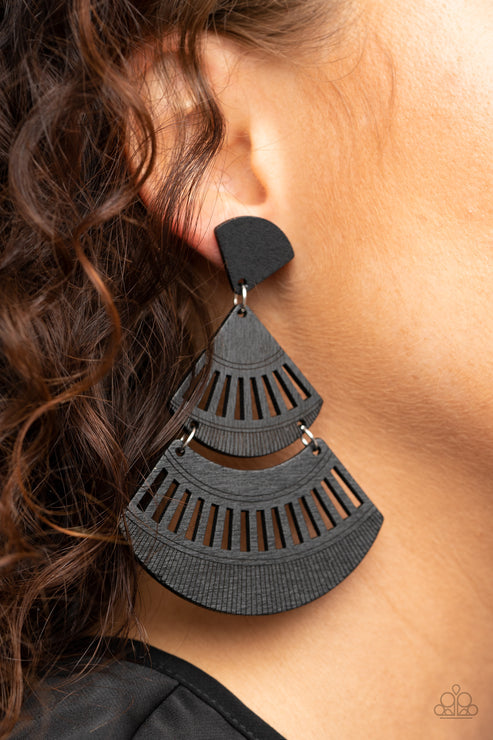 Paparazzi  Oriental Oasis - Black  Post Earrings