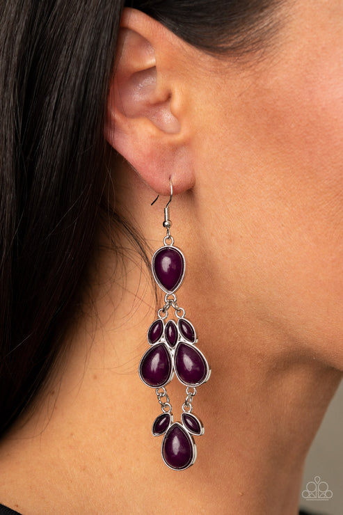 Paparazzi  Superstar Social - Purple  Earrings