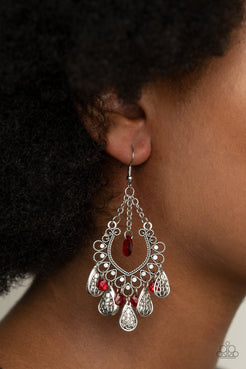 Paparazzi  Musical Gardens - Red  Earrings