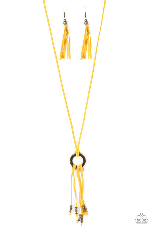 Paparazzi  Feel at HOMESPUN - Yellow  Necklace