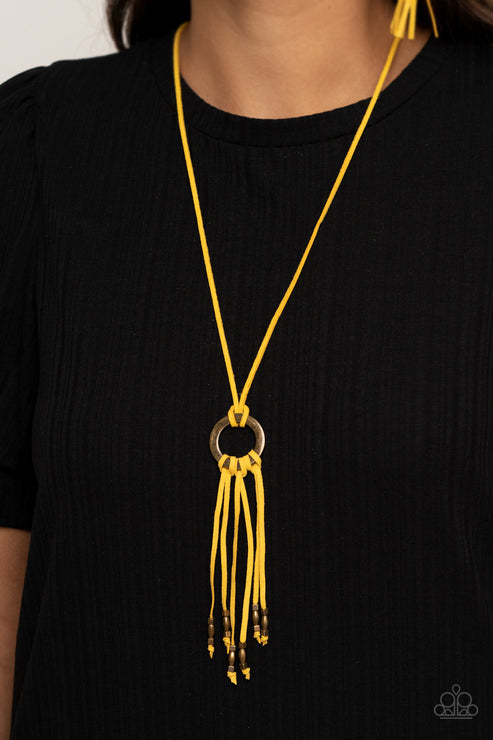 Paparazzi  Feel at HOMESPUN - Yellow  Necklace