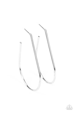 Paparazzi  City Curves - Silver  Earrings