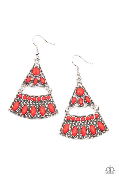 Paparazzi  Desert Fiesta - Red  Earrings