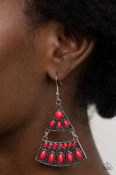 Paparazzi  Desert Fiesta - Red  Earrings