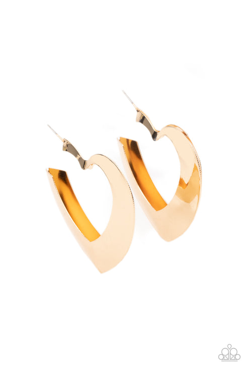 Paparazzi  Heart-Racing Radiance - Gold  Earrings