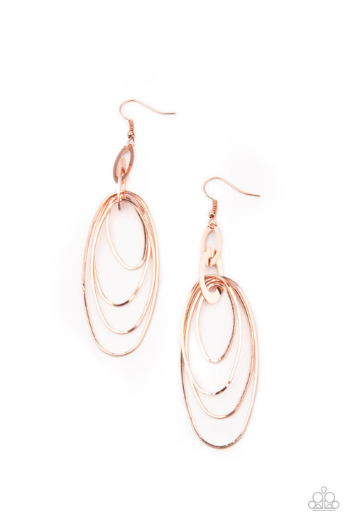 Paparazzi  OVAL The Moon - Copper  Earrings