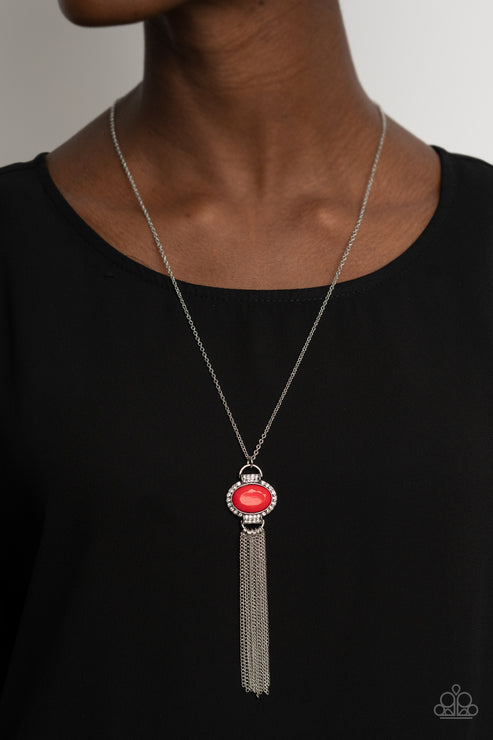 Paparazzi  What GLOWS Up - Red  Necklace