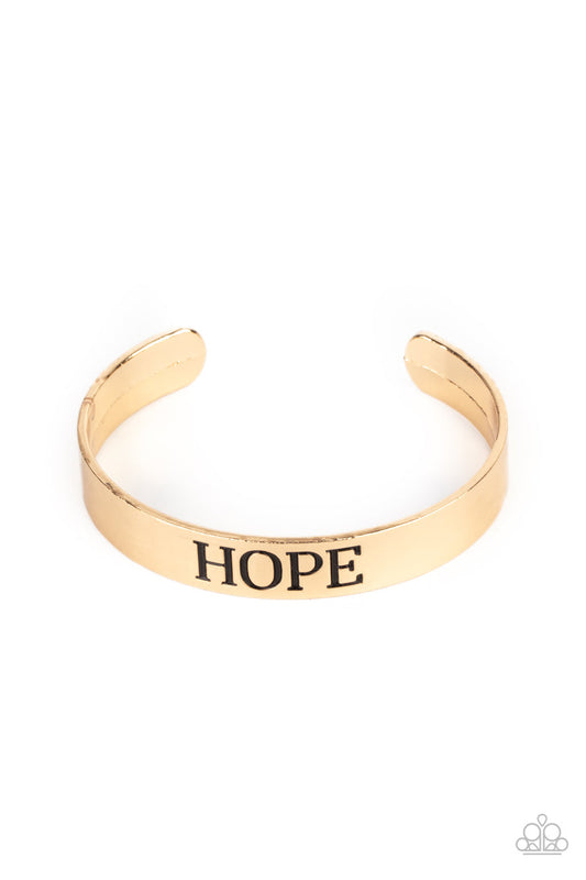 Paparazzi  Hope Makes The World Go Round - Gold  Bracelet