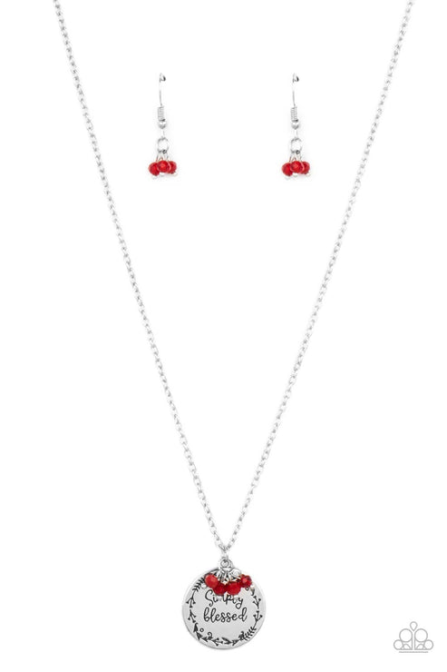 Paparazzi  Simple Blessings - Red  Necklace