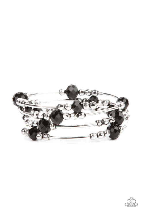 Paparazzi  Showy Shimmer - Black  Bracelet