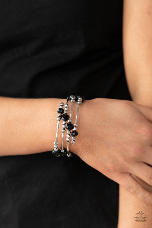 Paparazzi  Showy Shimmer - Black  Bracelet