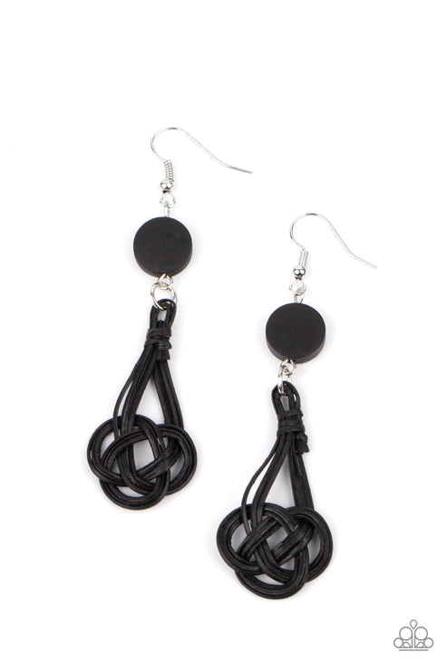 Paparazzi  Twisted Torrents - Black  Earrings