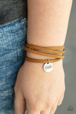 Paparazzi  Wonderfully Worded - Brown  Bracelet