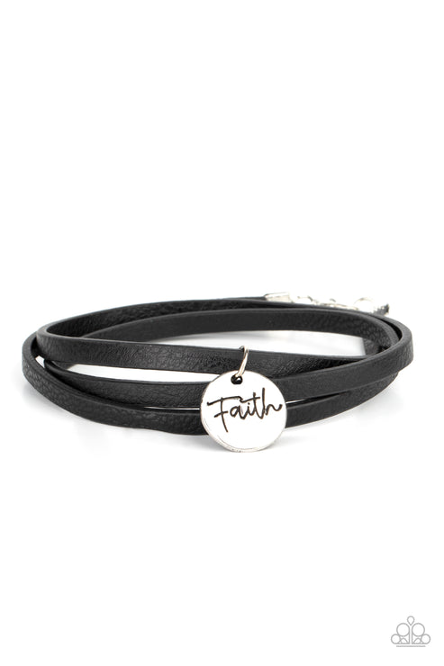 Paparazzi  Wonderfully Worded - Black  Bracelet