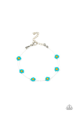 Paparazzi  Camp Flower Power - Blue  Bracelet