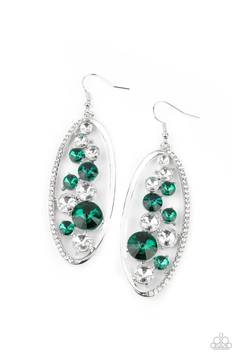 Paparazzi  Rock Candy Bubbly - Green  Earrings