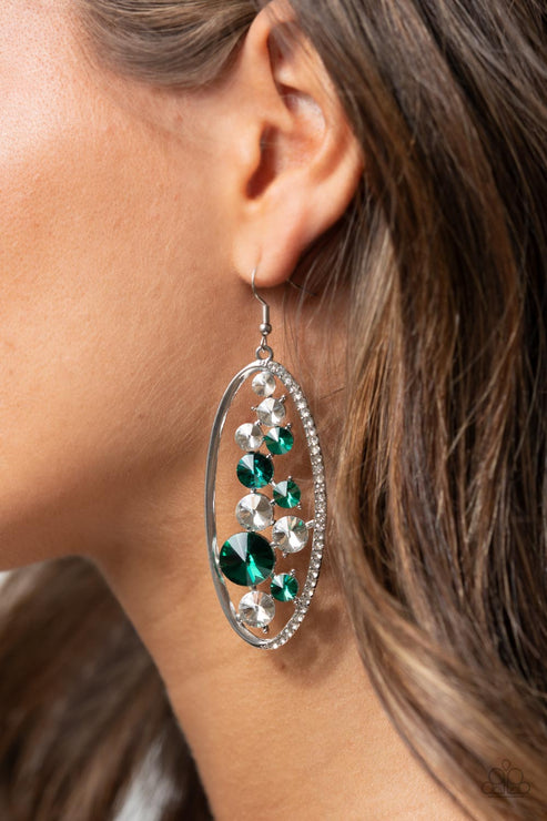 Paparazzi  Rock Candy Bubbly - Green  Earrings