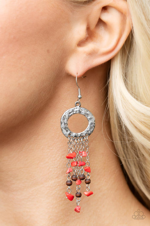 Paparazzi  Primal Prestige - Red  Earrings