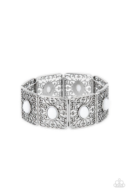 Paparazzi  Cakewalk Dancing - White  Bracelet