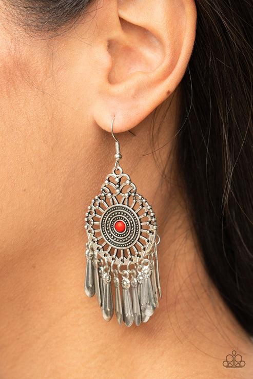 Paparazzi  Dream a Little DREAMCATCHER - Red  Earrings