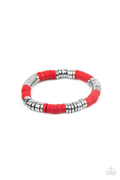 Paparazzi  Stacked In Your Favor - Red  Bracelet