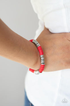 Paparazzi  Stacked In Your Favor - Red  Bracelet