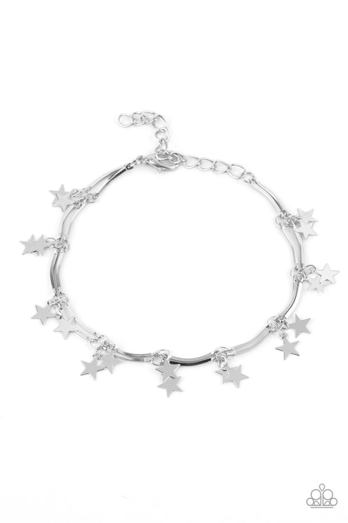 Paparazzi  Little Miss Americana - Silver  Necklace/Paparazzi  Party in the USA - Silver  Bracelet