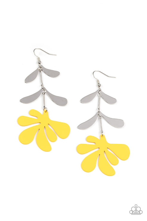 Paparazzi  Palm Beach Bonanza - Yellow  Earrings