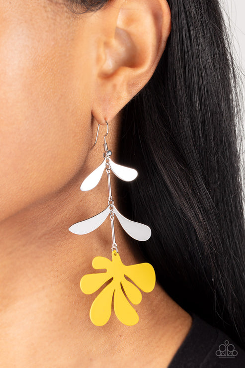 Paparazzi  Palm Beach Bonanza - Yellow  Earrings