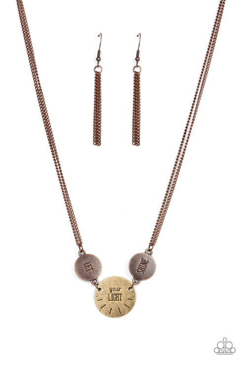 Paparazzi  Shine Your Light - Copper  Necklace