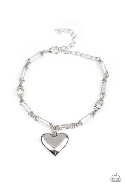 Paparazzi  Sweetheart Secrets - White  Bracelet