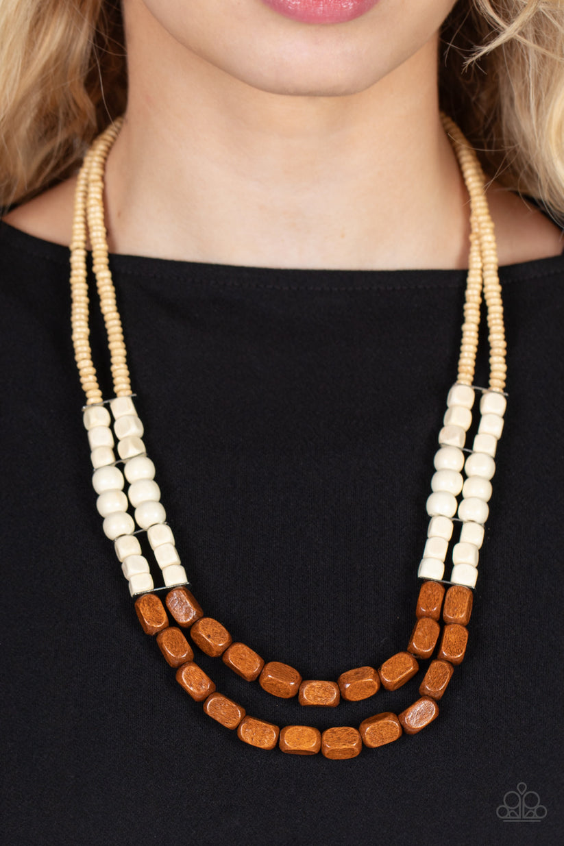 Paparazzi  Bermuda Bellhop - Brown  Necklace