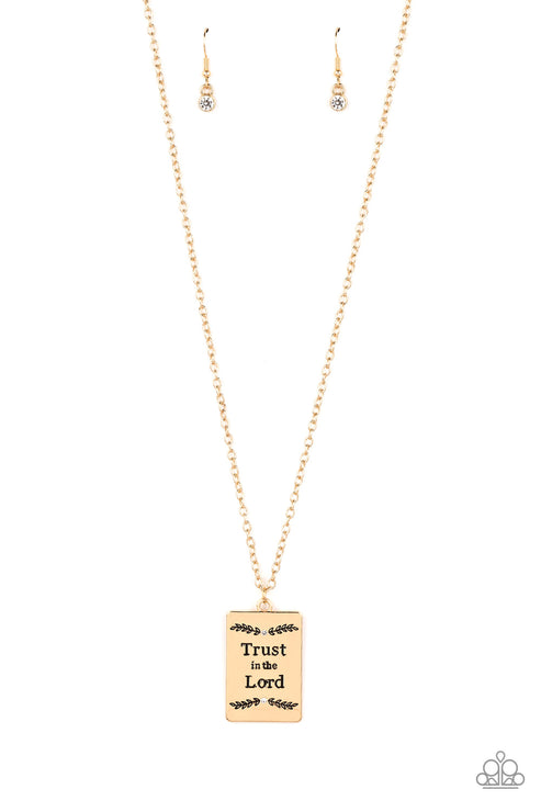 Paparazzi  All About Trust - Gold  Necklace