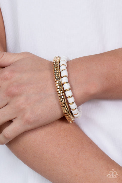 Paparazzi  Catalina Marina - White  Bracelet