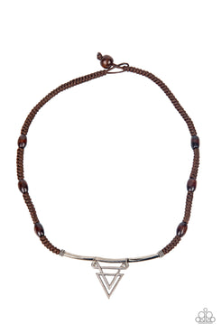 Paparazzi  Arrowed Admiral - Brown  Necklace