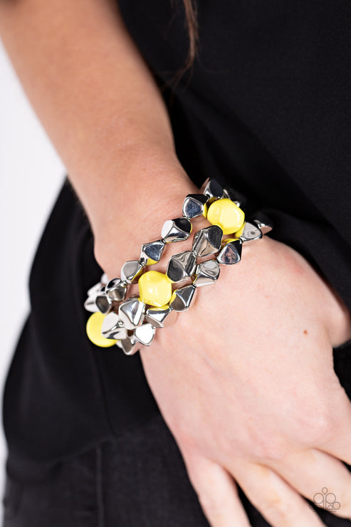 Paparazzi  A Perfect TENACIOUS - Yellow  Bracelet