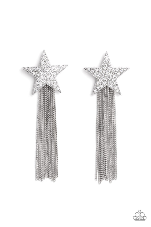 Paparazzi Earring ~ Superstar Solo - White