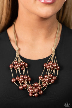 Paparazzi  Yacht Catch - Brown  Necklace