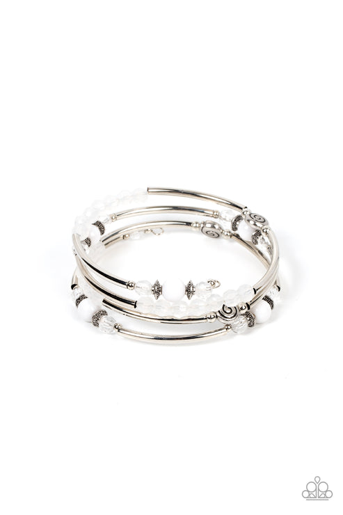 Paparazzi  Whimsically Whirly - White  Bracelet