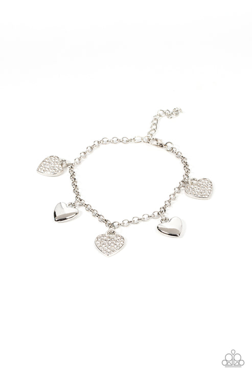 Paparazzi  Lusty Lockets - White  Bracelet