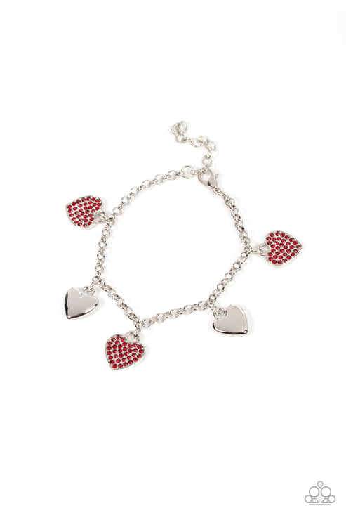 Paparazzi  Lusty Lockets - Red  Bracelet