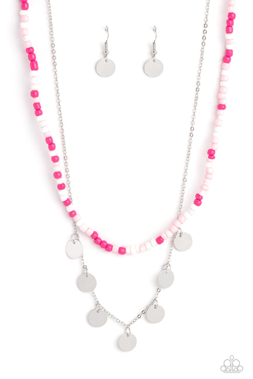 Paparazzi  Comet Candy - Pink Necklace