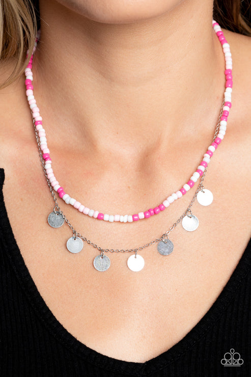 Paparazzi  Comet Candy - Pink Necklace