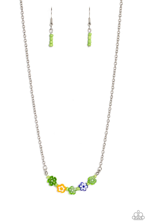 Paparazzi  BOUQUET We Go - Green  Necklace