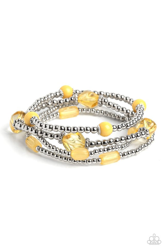 Paparazzi Bracelet ~ Geometric Guru - Yellow