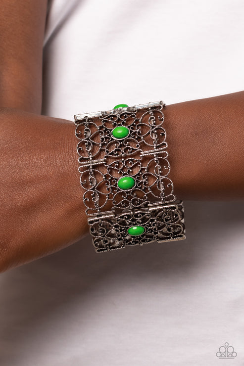 Paparazzi  Fairest Filigree - Green  Bracelet