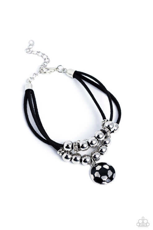 Paparazzi  Soccer Player - Black  Bracelet