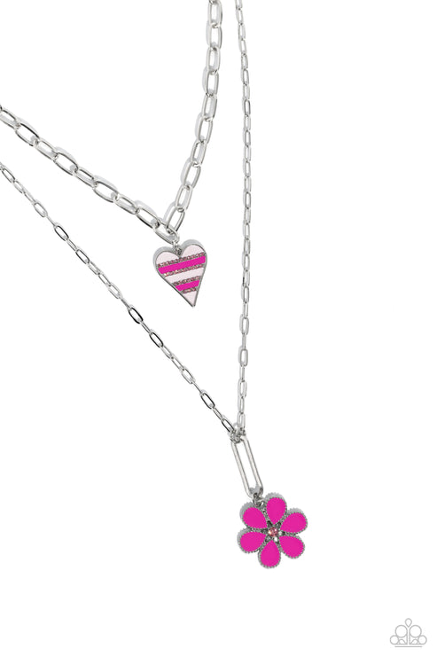 Paparazzi  Childhood Charms - Pink  Necklace