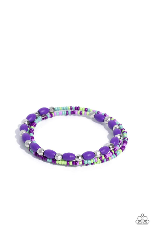 Paparazzi  For WOOD Measure - Purple  Bracelet