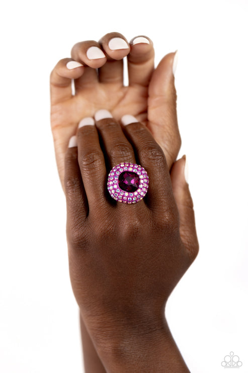 Paparazzi  Glistening Grit - Pink  Ring